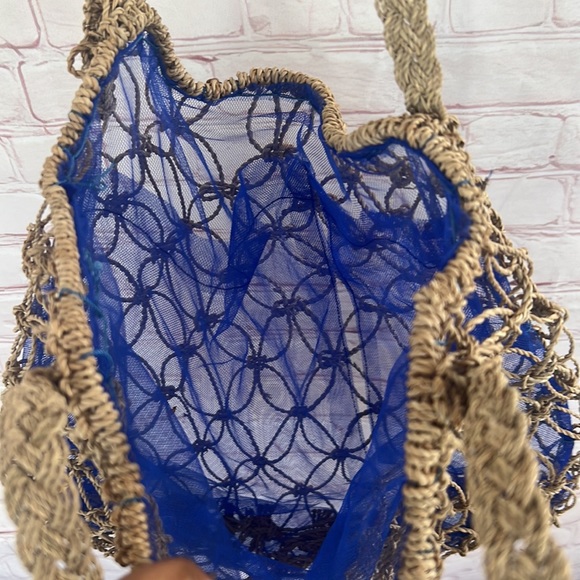80’s Woven twine/straw patterned Beach mesh bag RARE FIND! - Picture 4 of 7